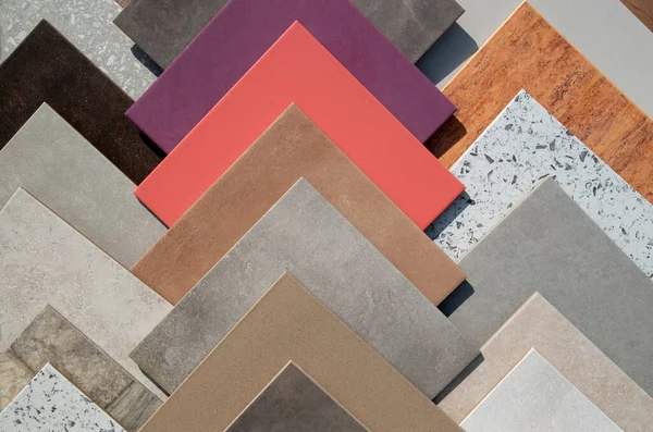 Samples New Colorful Ceramic Tile Closeup Stor — Stock Photo, Image