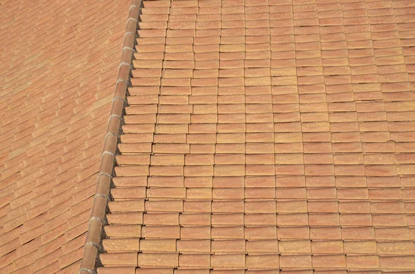 New Mediterranean Ceramic Tile Roof Closeu — Stock Photo, Image
