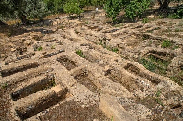 Ancient Necropolis Valley Temples Agrigento Italy Europ — Stock Photo, Image