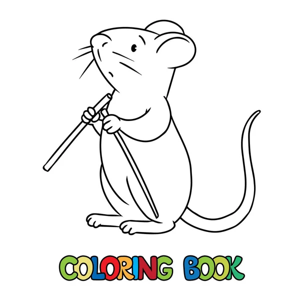 Mysz Lub Myszy Kolorowanki Ilustracja Wektora Dziecięcego Kolorowanki Strony Śmieszne — Wektor stockowy