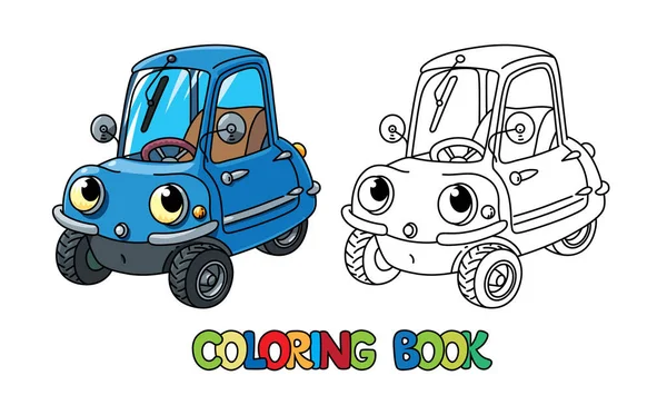 Mały Retro Jednoosobowy Samochód Kolorowanki Dla Dzieci Śmieszny Wektor Ładny Wektor Stockowy