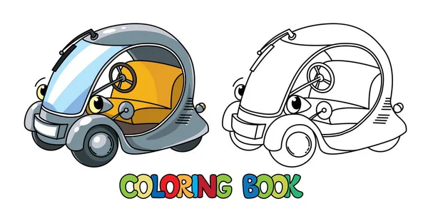 Small Retro Single Seat Car Coloring Book Kids Funny Vector — Vettoriale Stock