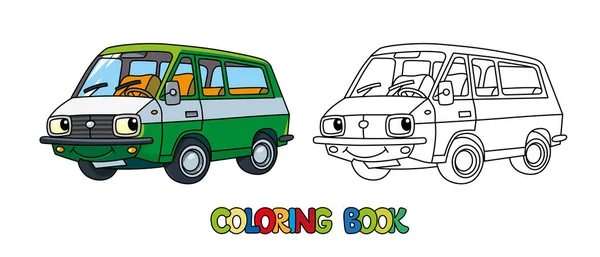 Libro Colorare Auto Taxi Bambini Piccolo Veicolo Carino Vettore Divertente — Vettoriale Stock