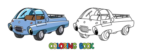 Mały Samochód Retro Kolorowanki Dla Dzieci Śmieszny Wektor Ładny Pojazd Wektor Stockowy
