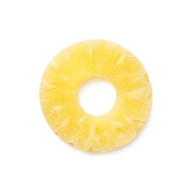 Pineapple slice, ring, isolated on white background