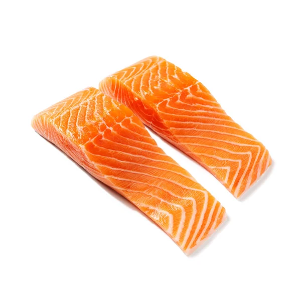 Fresh Raw Salmon Fillet Isolated White Background — Stock Photo, Image