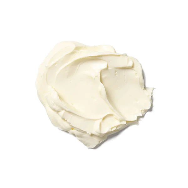 Cream Ost Isolerad Vit Bakgrund Ovanifrån — Stockfoto