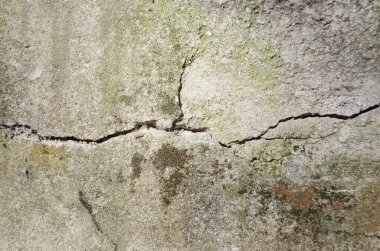 Cracked and obsolete gray wall.