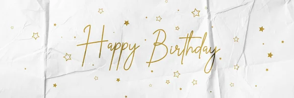 Happy Birthday Text White Background — Stock Photo, Image