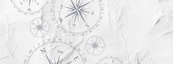 stock image compass icon on paper background