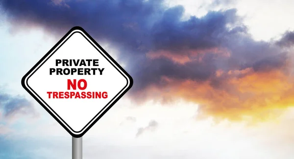 stock image No trespassing sign on sky background