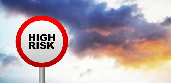 Hög Risk Tecken Himlen Bakgrund — Stockfoto