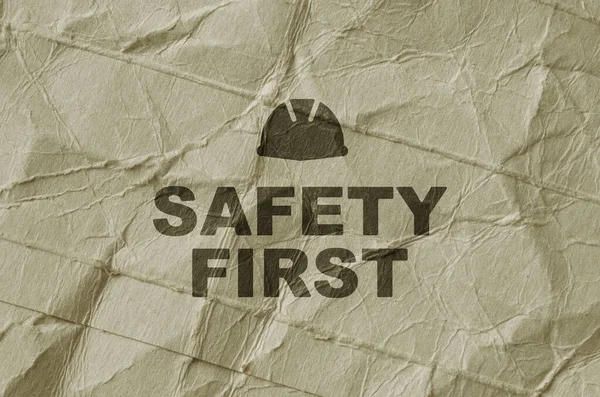Safety First Sign Paper Background — Stock Photo, Image