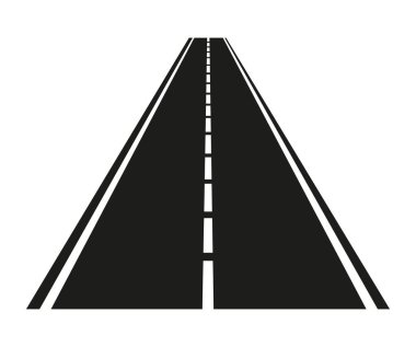 Beyaz arka plan üzerinde yol simgesi