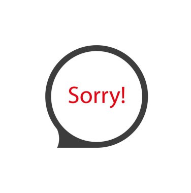 Beyaz arkaplanda üzgünüm işareti