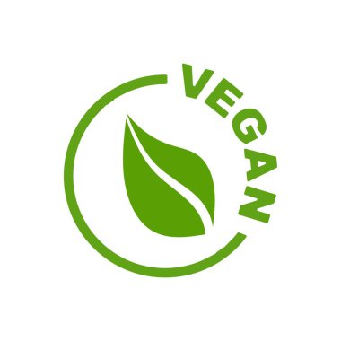 Beyaz arkaplanda vegan simgesi