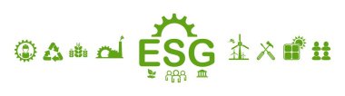Beyaz arkaplanda esg simgeleri