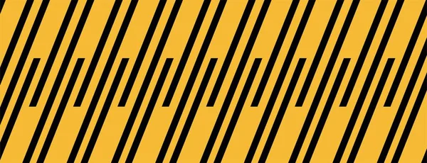 黄色の背景に黒い縞模様の警告サイン — ストックベクタ