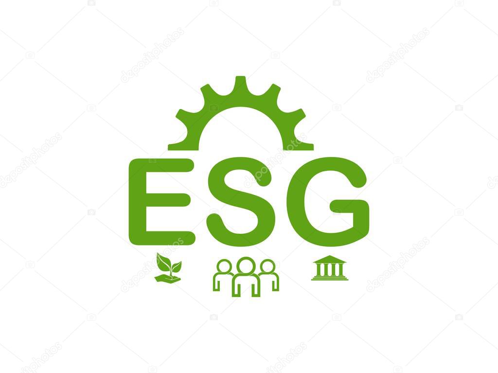 Esg icons on white background