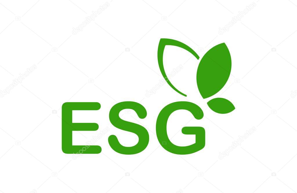 Esg icons on white background