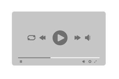 Simgeleri çal. Video oynatıcı simgesi vektörü.