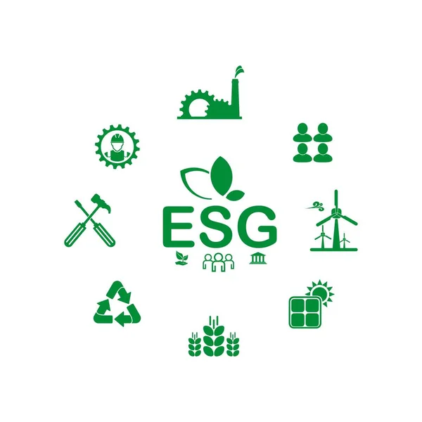 Beyaz arkaplanda esg simgeleri