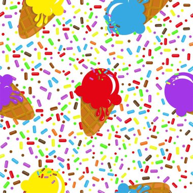 Dondurma ikonlu kusursuz desenler