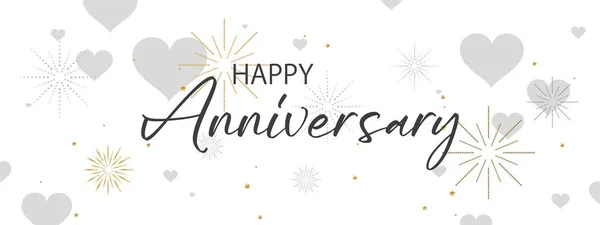 Happy Anniversary Card White Background — Stock Vector