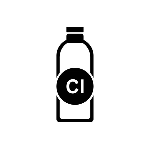 Chlor Symbol Auf Weißem Hintergrund — Stockvektor