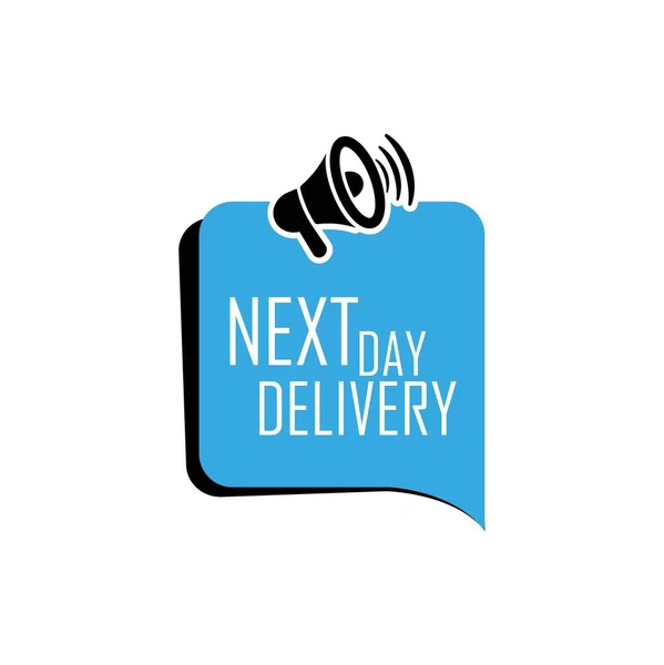 Next Day Delivery Sign White Background — Stock Vector