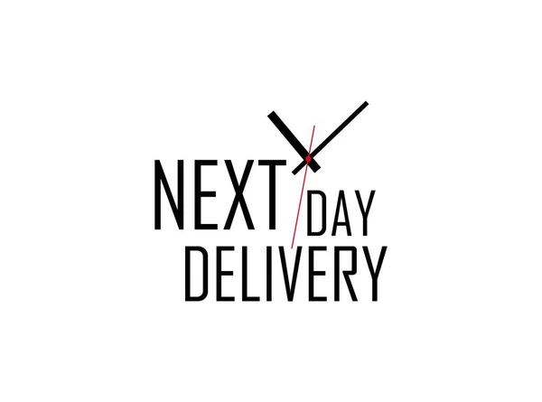 Next Day Delivery Sign White Background — Stock Vector