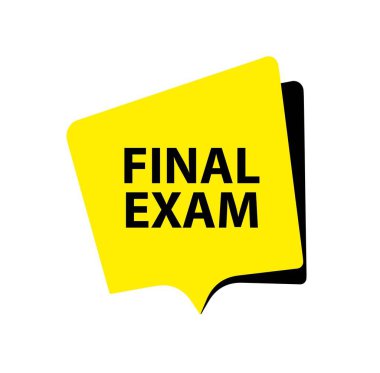 Beyaz arkaplanda son sınav işareti