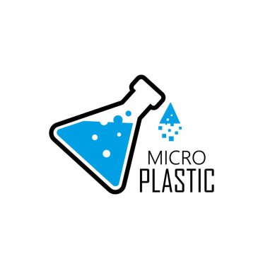 Beyaz arkaplanda mikro plastik işareti