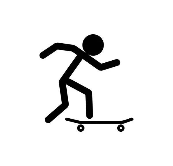Kein Skateboarding Schild Vektorsymbol — Stockvektor