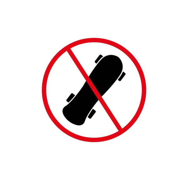 Pas Pancarte Skate Icône Vectorielle — Image vectorielle