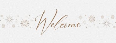 Beyaz arkaplanda karşılama metni