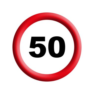 Beyaz arkaplanda hız sınırı işareti