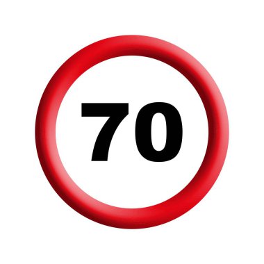 Beyaz arkaplanda hız sınırı işareti