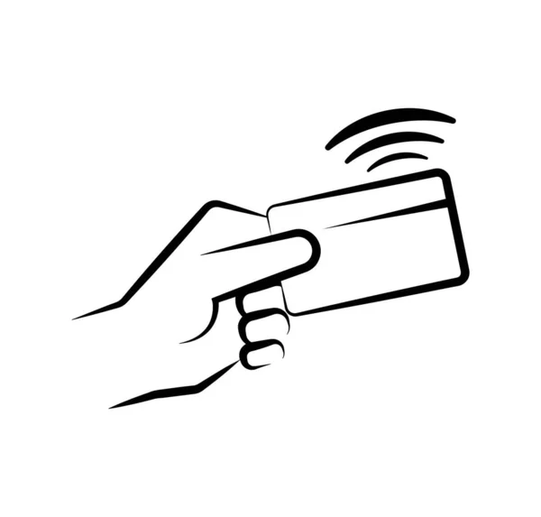 Icône Carte Sans Contact Sur Fond Blanc — Image vectorielle