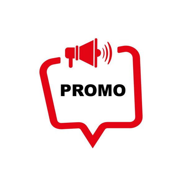 promo sign on white background