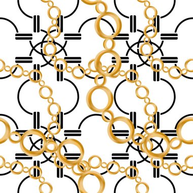 Değerli taşlar, altın zincirler ve incilerle süslenmiş kusursuz desenler..