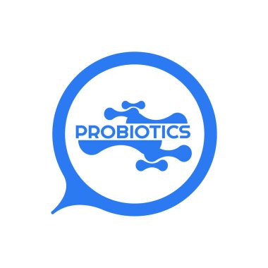Probiyotik metin arka planı. Mikro probiyotik mikroorganizma
