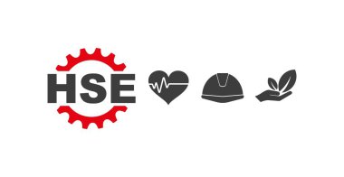 beyaz arkaplanda hse simgeleri