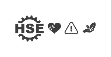 beyaz arkaplanda hse simgeleri