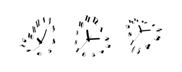 溶ける腕時計 変形された壁時計のセット — ストックベクタ