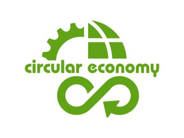 circular economy icons on white background