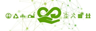circular economy icons on white background