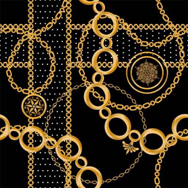 Değerli taşlar, altın zincirler ve incilerle süslenmiş kusursuz desenler..