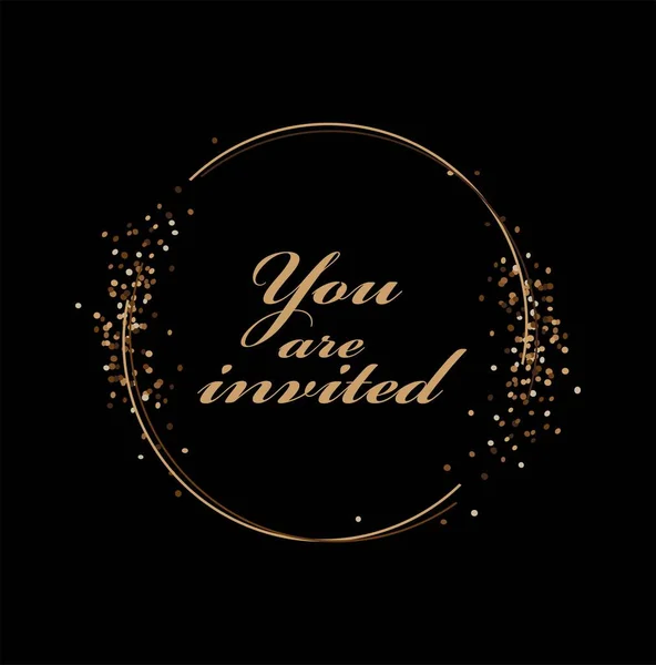 You Invited Text Black Backgroud — Stock Vector