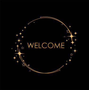 Siyah arka plan üzerine hoş geldiniz metni